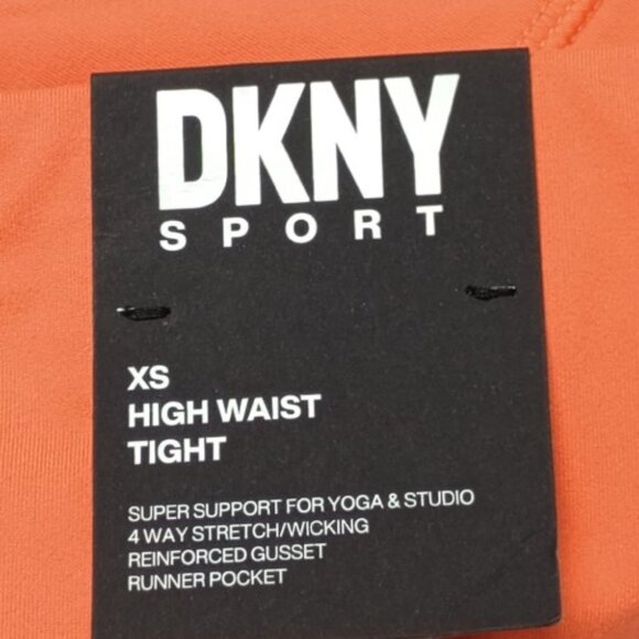 NWT DKNY Sport Coral High Waist Tight Yoga Workout Shorts Size XS - Picture 3 of 7